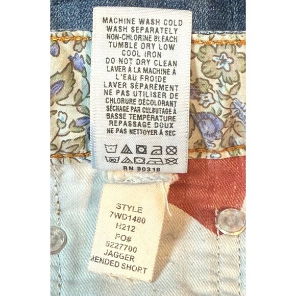 Lucky Blue Denim Cut-Off Patchwork Shorts Women's Sz 4 / 27 - Picture 8 of 9